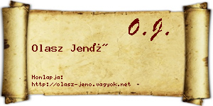 Olasz Jenő névjegykártya